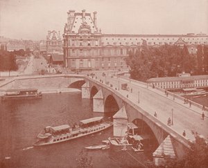 باريس: بونت رويال ومتحف اللوفر (b / w photo) بواسطة مصور فرنسي
