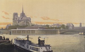 باريس ، منظر للنقطة E من Ile de la Cite بواسطة مصور فرنسي