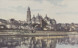 Perigueux ، كاتدرائية Saint-Front ، منظر مأخوذ من ضفة G للجزيرة بواسطة مصور فرنسي
