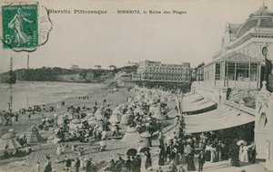 بياريتز الخلابة - بياريتز ، ملكة الشواطئ. أُرسلت البطاقة البريدية عام 1913. بواسطة مصور فرنسي