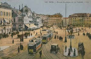 مكان ماسينا وكازينو نيس. أُرسلت البطاقة البريدية عام 1913. بواسطة مصور فرنسي
