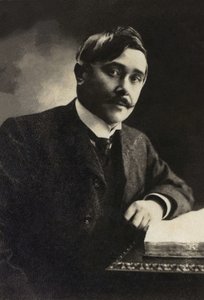 صورة لموريس ميترلينك (1862-1949) ، كاتب مسرحي ، كاتب مقالات ، شاعر بلجيكي يتحدث الفرنسية. بواسطة مصور فرنسي