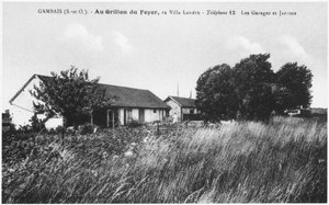 بطاقة بريدية تصور منزل هنري ديزاير لاندرو (1869-1922) في جامبايس بواسطة مصور فرنسي