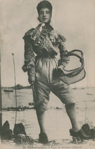 بطاقة بريدية لصيد المحار ، أُرسلت عام 1913 بواسطة مصور فرنسي
