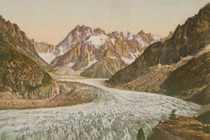 منظر خلاب للجبال والأنهار الجليدية. أُرسلت البطاقة البريدية عام 1913. بواسطة مصور فرنسي