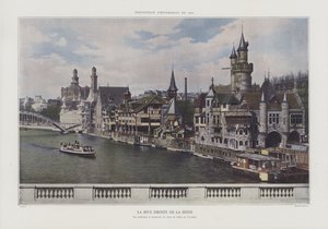 الضفة اليمنى لنهر السين خلال معرض يونيفرسيل 1900 ، باريس (صورة ملونة) بواسطة مصور فرنسي
