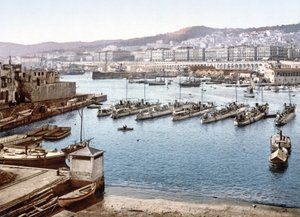 منظر لميناء الجزائر من الأميرالية ، حانة. 1900 بواسطة مصور فرنسي