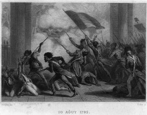 10 أغسطس 1792 (سقوط الملكية) - في "" الثورة الفرنسية "بواسطة تيير. القرن ال 19 بواسطة المدرسة الفرنسية