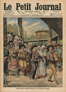 حفل زفاف Breton في باريس ، صورة توضيحية من Le Petit Journal ، ملحق Illustre ، 2 أكتوبر 1910