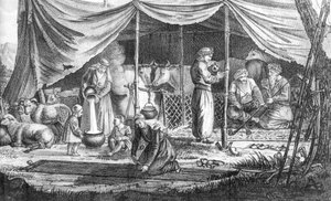 عائلة من البدو الأكراد ، من فوياج إن بيرس بقلم غاسبارد دروفيل ، نُشرت عام 1825 بواسطة المدرسة الفرنسية