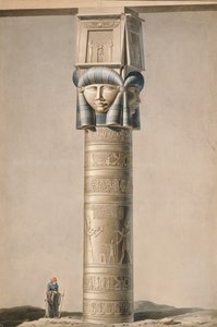 رأس حتحور برئاسة عمود في دندارة ، توضيح لأوصاف مصر من قبل إدموند فرانسوا جومار (1777-1862) تم نشره 1809-22 (مرحاض على ورق) بواسطة المدرسة الفرنسية
