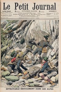 سقوط صخري مرعب في تيرول ، رسم توضيحي من `` Le Petit Journal &39;&39; ، 5 أغسطس 1906
