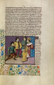 ملك في المحكمة ، حوالي 1460-70 (تمبرا ، ورق ذهبي ، طلاء وحبر على رق) بواسطة المدرسة الفرنسية