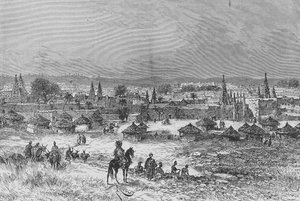 منظر لكونغ ، رسم توضيحي من "Du Niger au Golfe de Guinee ..." ، بقلم لويس غوستاف بينغر ، 1892 بواسطة المدرسة الفرنسية