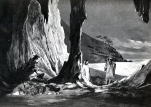 القانون الثاني ، المشهد 3 من Pelleas et Melisande بواسطة Debussy ، من صورة الإنتاج الأول في أبريل 1902 من الأوبرا في أوبرا كوميك في باريس ، التوضيح في مجلة المسرح ، يونيو 1902 (ل بواسطة المدرسة الفرنسية