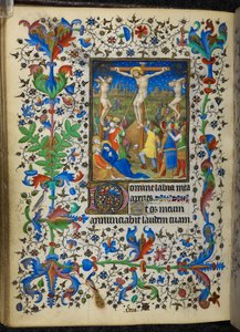 أضف 16997 f.153v صلب ، من Chevalier Hours ، c.1420 (رق) بواسطة المدرسة الفرنسية