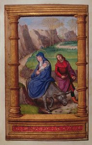 أضف 35214 f.72v Flight إلى مصر ، من كتاب الصلوات ، باريس بواسطة المدرسة الفرنسية