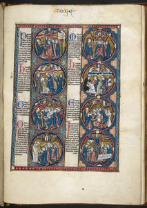أضف MS Harley 1527 ، f.105r ، المنمنمات من الكتاب المقدس الأخلاقية (الرق) بواسطة المدرسة الفرنسية