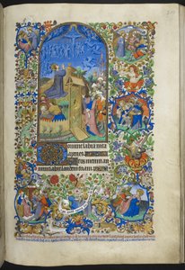 أضف Ms 18850 f.208r ، Hours of the Passion: Agony in the Garden ، مع مشاهد إضافية في الحدود ، من كتاب الساعات (The Bedford Hours) حوالي 1410-30 (حبر ، لون وذهب على ورق) بواسطة المدرسة الفرنسية