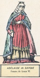 Adelaide de Savoie, Femme de Louis VI (coloured engraving) بواسطة المدرسة الفرنسية