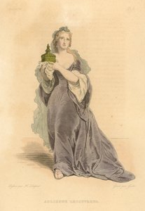 Adrienne Lecouvreur (coloured engraving) بواسطة المدرسة الفرنسية