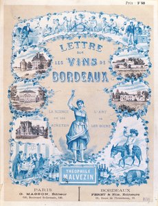 إعلان للترويج لنشر Lettre sur les Vins de Bordeaux بواسطة Theophile Malvezin ، 1889 بواسطة المدرسة الفرنسية