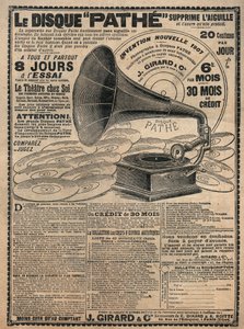الإعلان عن الفونوغرافات "" Pathe "1907 - Le Disque pathe - بواسطة المدرسة الفرنسية