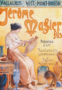 بطاقة بريدية إعلانية لافتتاح متجر Jmf Jerome Massier Fils في مونت بارون ، فرنسا ، القرن العشرين بواسطة المدرسة الفرنسية