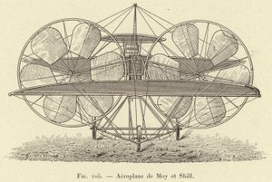 Aeroplane de Moy et Shill (engraving) بواسطة المدرسة الفرنسية