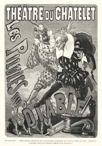 Affiche illustree representant deux des principaux personnages de la feerie les Pilules du Diable, Seringuinos et Sottinez (engraving) بواسطة المدرسة الفرنسية
