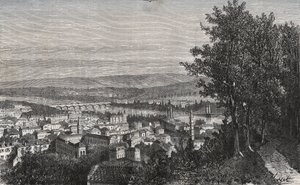 Agen - Lot-et-Garonne - نقش في "فرنسا اللامعة: الجغرافيا والتاريخ والإدارة الإحصائية" بقلم VA Malt-Brown. 1884 بواسطة المدرسة الفرنسية