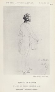 Alfred De Musset (litho) بواسطة المدرسة الفرنسية