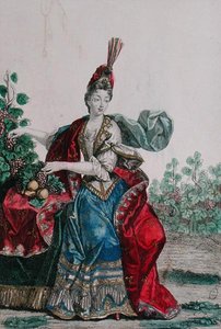 رمزية الخريف (نقش ملون) بواسطة المدرسة الفرنسية