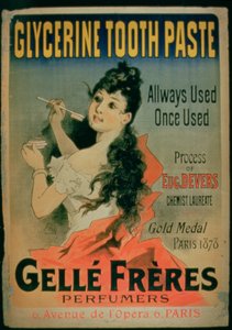 Allways Used ، بمجرد استخدامه ، ملصق إعلاني معجون أسنان الجليسرين من Gelle Freres ، باريس ، 1878