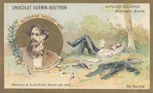 ألفونس دوديت (1840-1897) ، كاتب وكاتب مسرحي فرنسي ، مؤلف "Le sous-prefet aux champs" ، أغنية نثرية (1866) بواسطة المدرسة الفرنسية