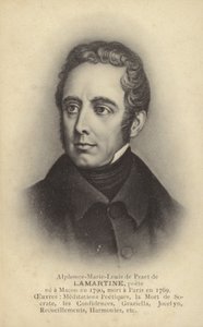 ألفونس دو لامارتين (1790-1869)، كاتب وشاعر وسياسي فرنسي (ليثو) بواسطة المدرسة الفرنسية