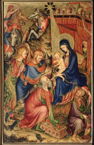 Altarolo del Bargello: عشق المجوس - (diptych of Bargello ، Adoration of the Magi) لوحة مجهولة المصدر للمدرسة الفرنسية للقرن الرابع عشر (المدرسة الفرنسية ، القرن الرابع عشر) فلورنسا ، Museo Nazionale del Bargello بواسطة المدرسة الفرنسية