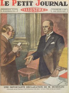 إعلان هام من بينيتو موسوليني (1883-1945) من لو بيتيت جورنال ، 25 ديسمبر 1927