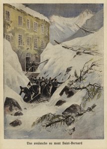 انهيار جليدي في ممر سانت برنارد العظيم ، سويسرا ، 1897