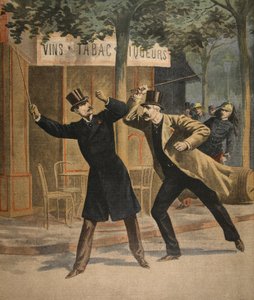حادثة بين Esterhazy و Picquart ، توضيح من Le Petit Journal: Supplement illustre ، 17 يوليو 1898 بواسطة المدرسة الفرنسية