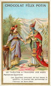 Ancient Egyptian pantomime (chromolitho) بواسطة المدرسة الفرنسية