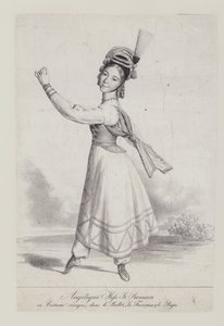 أنجيليك سانت رومان ميس في زي القوزاق لباليه La Francaise et le Raja (الليثو) بواسطة المدرسة الفرنسية