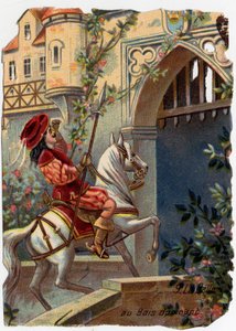 رسم توضيحي مجهول لـ "La belle au bois dormant" ، حكاية تشارلز بيرولت (1628-1703) ، الكاتب الفرنسي: "بعد مائة عام وصل الأمير إلى بوابة القلعة ...". بواسطة المدرسة الفرنسية