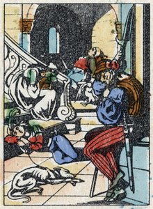 رسم مجهول لـ "La belle au bois dormant" ، حكاية تشارلز بيرولت (1628-1703) ، الكاتب الفرنسي. نقش الخشب للتصوير Pellerin - إبينال ، sd. أواخر القرن التاسع عشر. بواسطة المدرسة الفرنسية