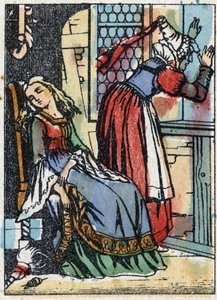 رسم مجهول لـ "La belle au bois dormant" ، حكاية تشارلز بيرولت (1628-1703) ، الكاتب الفرنسي. نقش الخشب للتصوير Pellerin - إبينال ، sd. أواخر القرن التاسع عشر. بواسطة المدرسة الفرنسية