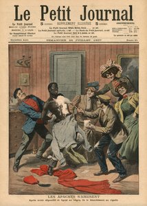 أباتشي يلهون ، توضيح من `` Le Petit Journal &39;&39; ، ملحق illustre ، 28 يوليو 1907 بواسطة المدرسة الفرنسية