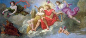 أبولو والفصول ، من سقف فندق Colbert de Villacerf ، حوالي 1650 بواسطة المدرسة الفرنسية