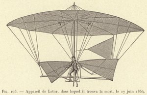 Appareil de Letur, dans lequel il trouva la mort, le 27 juin 1854 (engraving) بواسطة المدرسة الفرنسية