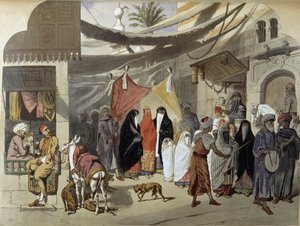 Arab Marriage in Cairo - in “” Modern Egypt””, by Henri de Amount, v.1870 بواسطة المدرسة الفرنسية