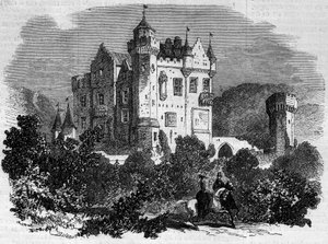 العمارة: منظر خارجي لقلعة أبوتسفورد (1824) ، حيث عاش الكاتب والتر سكوت. اسكتلندا بواسطة المدرسة الفرنسية
